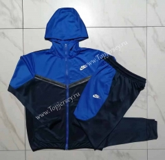 2023-2024 Royal Blue&Black Thailand Soccer Jacket Uniform With Hat-815