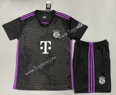 ( Without Brand Logo ) 2023-2024 Bayern München Away Black Soccer Uniform-9031