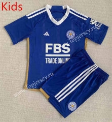 2023 -2024 Leicester City Home Blue Kids/Youth Soccer Uniform-AY