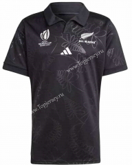 2023 World Cup All Blacks Home Black Thailand Rugby Shirt