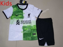 2023-2024 Liverpool Away White&Green Kids/Youth Soccer Uniform-507