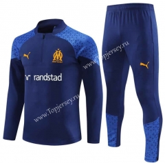 2023-2024 Olympique de Marseille Royal Blue Thailand Soccer Tracksuit