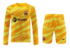 2023-2024 Barcelona Goalkeeper Yellow LS Thailand Soccer Uniform-418