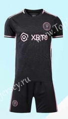 ( Without Brand Logo ) 2023-2024 Inter Miami CF Away Black Soccer Uniform-9031