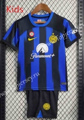 2023-2024 Inter Milan Home Blue&Black Kid/Youth Soccer Uniform