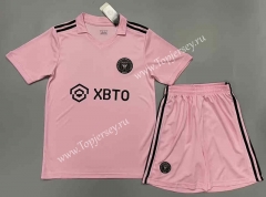 ( Without Brand Logo ) 2023-2024 Inter Miami CF Home Pink Soccer Uniform-9031
