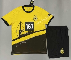 ( Without Brand Logo ) 2023-2024 Borussia Dortmund Home Yellow Soccer Uniform-9031