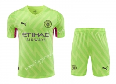 2023-2024 Manchester City Goalkeeper Fluorescent Green Thailand Soccer Uniform-418