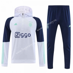 2023-2024 Ajax White Thailand Soccer Tracksuit With Hat-4627