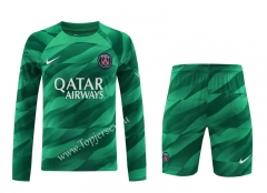 2023-2024 Paris Goalkeeper Green LS Thailand Soccer Uniform-418