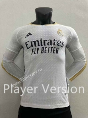 Player Version 2023-2024 Real Madrid Home White LS Thailand Soccer Jersey AAA-2016