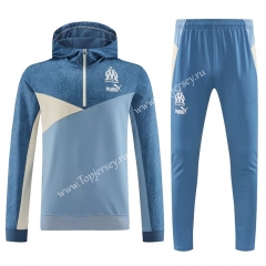 2023-2024 Olympique de Marseille Laker Blue Thailand Soccer Tracksuit With Hat-4627