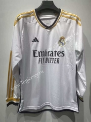 2023-2024 Real Madrid Home White LS Thailand Soccer Jersey AAA-422
