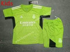 2023-2024 Real Madrid Goalkeeper Green Kids/Youth Soccer Uniform-8679