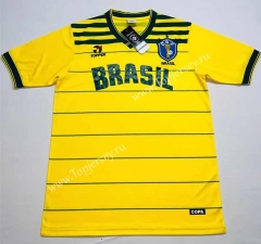 Retro Version 1984 Brazil Home Yellow Thailand Soccer Jersey AAA-2390