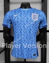 Player Version 2023-2024 England Away Blue Thailand Soccer Jersey AAA-888