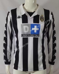 Retro Version 90-00 Juventus Home Black&White LS Thailand Soccer Jersey AAA-503