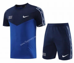 Nike Camouflage Blue Short-Sleeved Thailand Soccer Tracksuit-LH