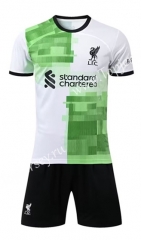 ( Without Brand Logo ) 2023-2024 Liverpool Away White&Green Soccer Uniform-1506
