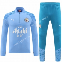 2023-2024 Manchester City Blue Thailand Soccer Tracksuit Uniform-4627