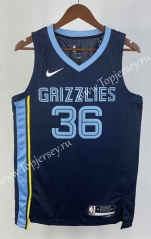 2023 Memphis Grizzlies Away Navy Blue #36 NBA Jersey-311