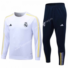 2023-2024 Real Madrid White Thailand Soccer Tracksuit-411