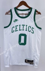Retro Version 75 Anniversary Boston Celtics White #0 NBA Jersey-311