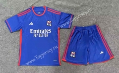 2023-2024 Olympique Lyonnais Away Blue Soccer Uniform-8975