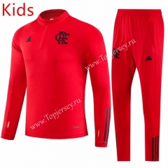 2023-2024 Flamengo Red Kids/Youth Soccer Tracksuit-GDP