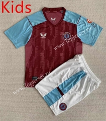 2023-2024 Aston Villa Home Red Kids/Youth Soccer Uniform-AY