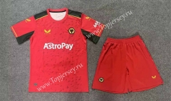 2023-2024 Wolverhampton Wanderers Away Red Soccer Uniform-8975