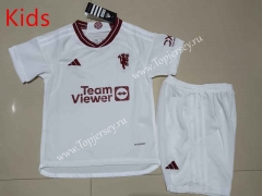 2023-2024 Manchester United 2nd Away White Kids/Youth Soccer Uniform-507