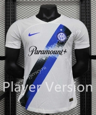 With Sposnor Player Version 2023-2024 Inter Milan Away White Thailand Soccer Jersey AAA-888