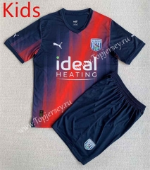2023-2024 West Bromwich Albion 2nd Away Blue&Red Kids/Youth Soccer Uniform-AY