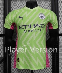 Player Version 2023-2024 Manchester City Fluorescent Green Training Soccer Jersey AAA-888