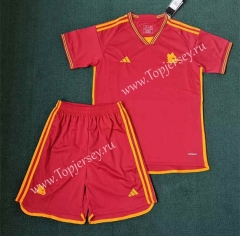 2023-2024 Roma Home Red Soccer Uniform-3454