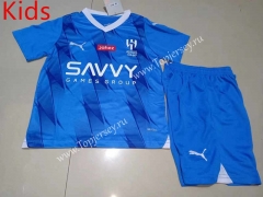 2023-2024 Al Hilal SFC Home Blue Kids/Youth Soccer Uniform-507