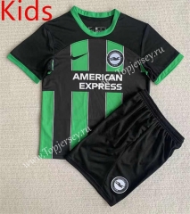 2023-2024 Brighton & Hove Albion Away Black&Green Kids/Youth Soccer Uniform-AY