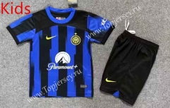 2023-2024 Inter Milan Home Blue&Black Kid/Youth Soccer Uniform-8975