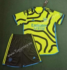2023-2024 Arsenal Away Fluorescent Green Soccer Uniform-3454