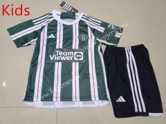 2023-2024 Manchester United Away Green Kids/Youth Soccer Uniform-507
