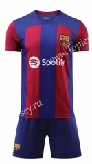 ( Without Brand Logo ) 2023-2024 Barcelona Home Red&Blue Soccer Uniform-1506