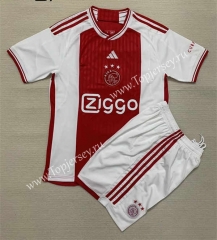 2023-2024 Ajax Home Red&White Soccer Uniform-AY