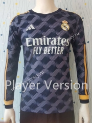 Player Version 2023-2024 Real Madrid Away Royal Blue LS Thailand Soccer Jersey AAA-807