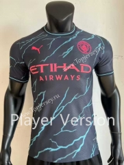 Player Version 2023-2024 Manchester City 2nd Away Black Thailand Soccer Jersey AAA-4773