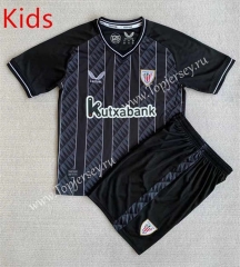 2023-2024 Athletic Bilbao Goalkeeper Black Kids/Youth Soccer Unifrom-AY