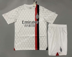 ( Without Brand Logo ) 2023-2024 AC Milan Away White Soccer Uniform-9031