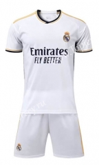 ( Without Brand Logo ) 2023-2024 Real Madrid Home White Soccer Uniform-1506
