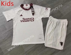 2023-2024 Manchester United 2nd Away White Kids/Youth Soccer Uniform-6486