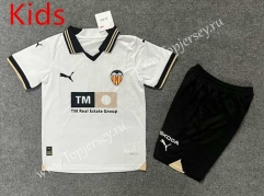 2023-2024 Valencia Home White Kids/Youth Soccer Unifrom-6748